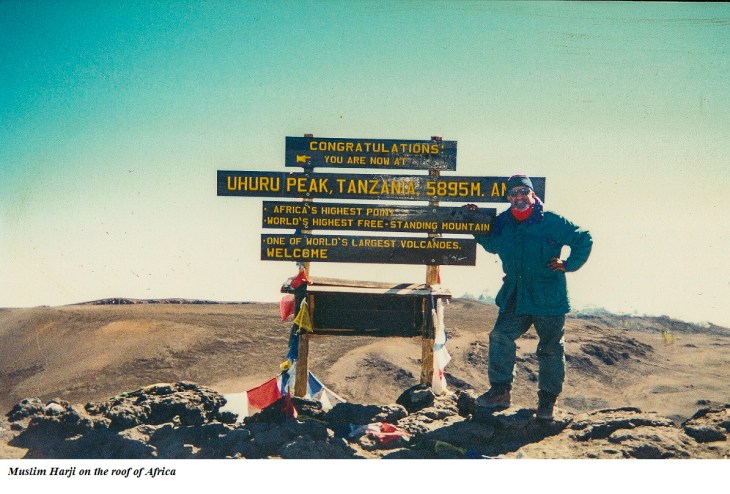 Muslim Harji on the roof of Africa