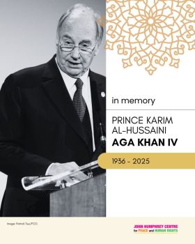 His Late Highness Prince Karim Aga Khan IV. Image credit: John Humphrey Centre for Peace and Human Rights