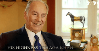 Sydney, Australia. February 5, 2025: His Highness Prince Karim Aga Khan IV in an interview with Channel 7 Horse Racing