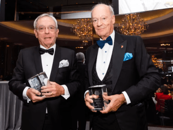 New York, USA. October 23, 2018: Prince Amyn Aga Khan and Dr. Eusebio Leal Spengler were presented the the 2018 Hadrian Awards. Prince Amyn received the Hadrian Award in recognition of his lifelong support of cultural heritage in all its forms. He holds multiple leadership roles within the AKDN. Dr. Leal received the award in recognition of his unmatched contributions to the preservation of the historic center of Havana, Cuba. Prince Amyn's elder brother, His Highness Prince Karim Aga Khan IV received the Hadrian Award in 1996, Image credit: WMF