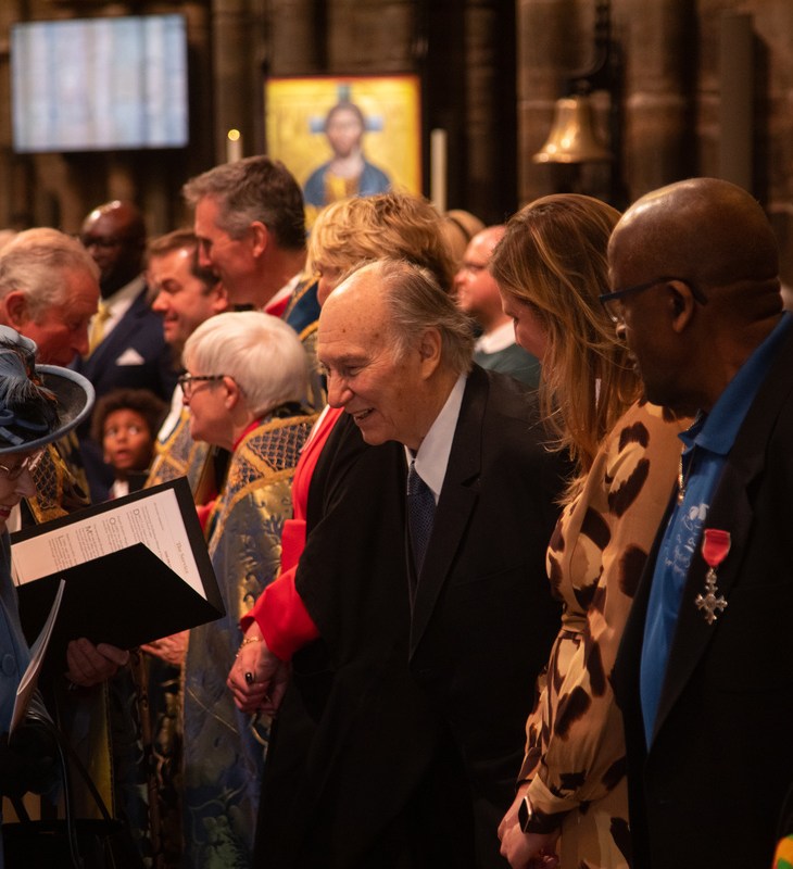 London, England. 2020: His Highness Prince Karim Aga Khan IV attends the 2020 Commonwealth Day Service of Celebration as Vice-President of the Royal Commonwealth Society. An Observance for Commonwealth Day 2020 was held at Westminster Abbey, London, in the presence of HM The Queen and other members of the Royal family including the Duke and Duchess of Cornwall, The Duke and Duchess of Cambridge and The Duke and Duchess of Sussex. Image credit: RCS