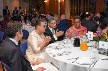 London, England. March 26th, 2025: Baroness Patricia Scotland in conversation with Naushad Jivraj, President of the Ismaili Council for the UK. Image credit: Eastern Eye / The Ismaili National Council for the United Kingdom