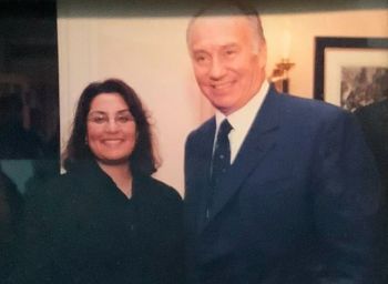 Farah Mohamed with His Late Highness Prince Karim Aga Khan IV. Image credit: Farah Mohamed