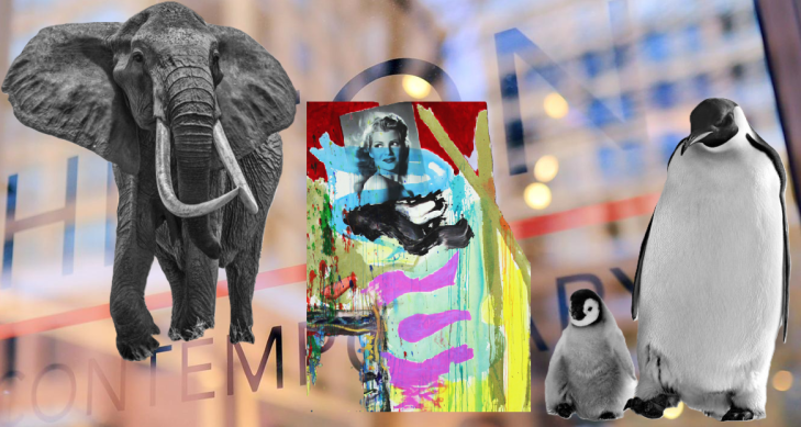 Hilton Contemporary Gallery showing Baykam's & Yarrow’s recent works in honour of Princess Yasmin Aga Khan's Rita Hayworth Gala in support of Alzheimer’s Association