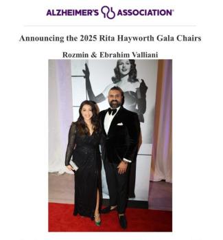 Rozmin & Ebrahim Valliani 2025 Rita Hayworth Gala Chairs. Image credit: Alzheimer's Association