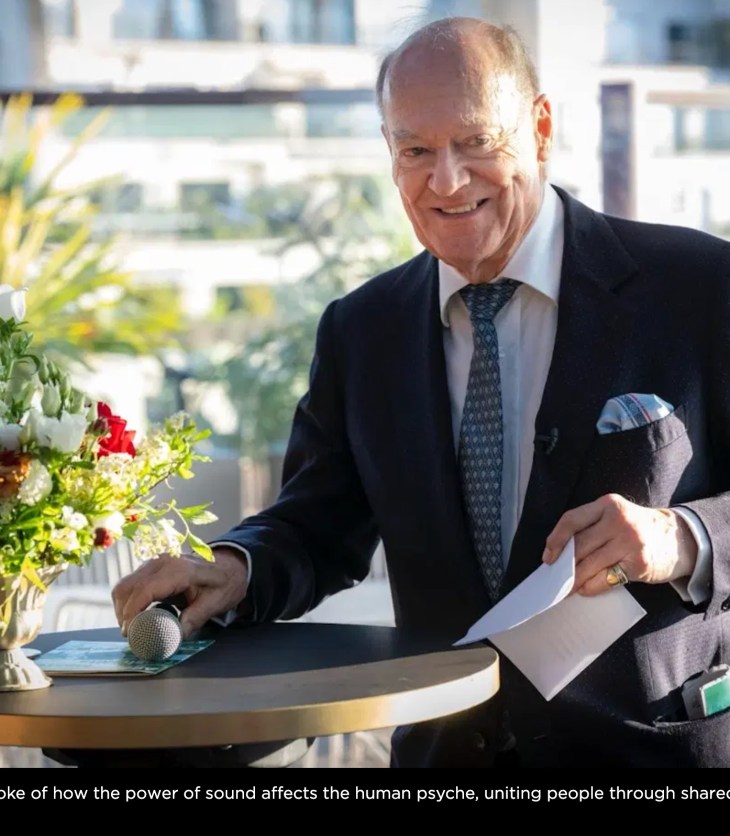 Prince Amyn Aga Khan at the world premiere concert of the Aga Khan Music Programme at the Musée du Quai Branly in Paris.