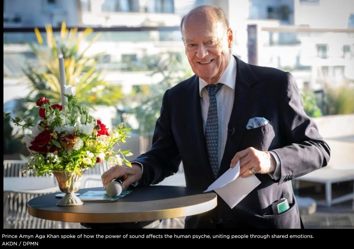 Prince Amyn Aga Khan at the world premiere concert of the Aga Khan Music Programme at the Musée du Quai Branly in Paris.